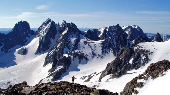 Climber on Gannett Peak Wind River Range Pinedale WY